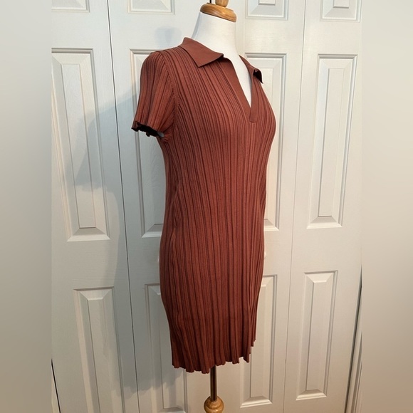 NWT LITA by Ciara ribbed polo dress in cinnamon - Picture 7 of 10